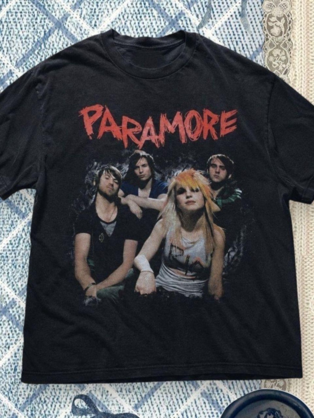 Paramore Band Graphic Tee Vintage Style Black Shirt